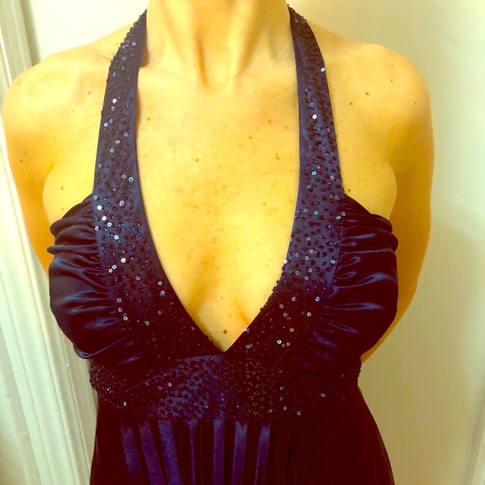 Blue party dress with paillettes!